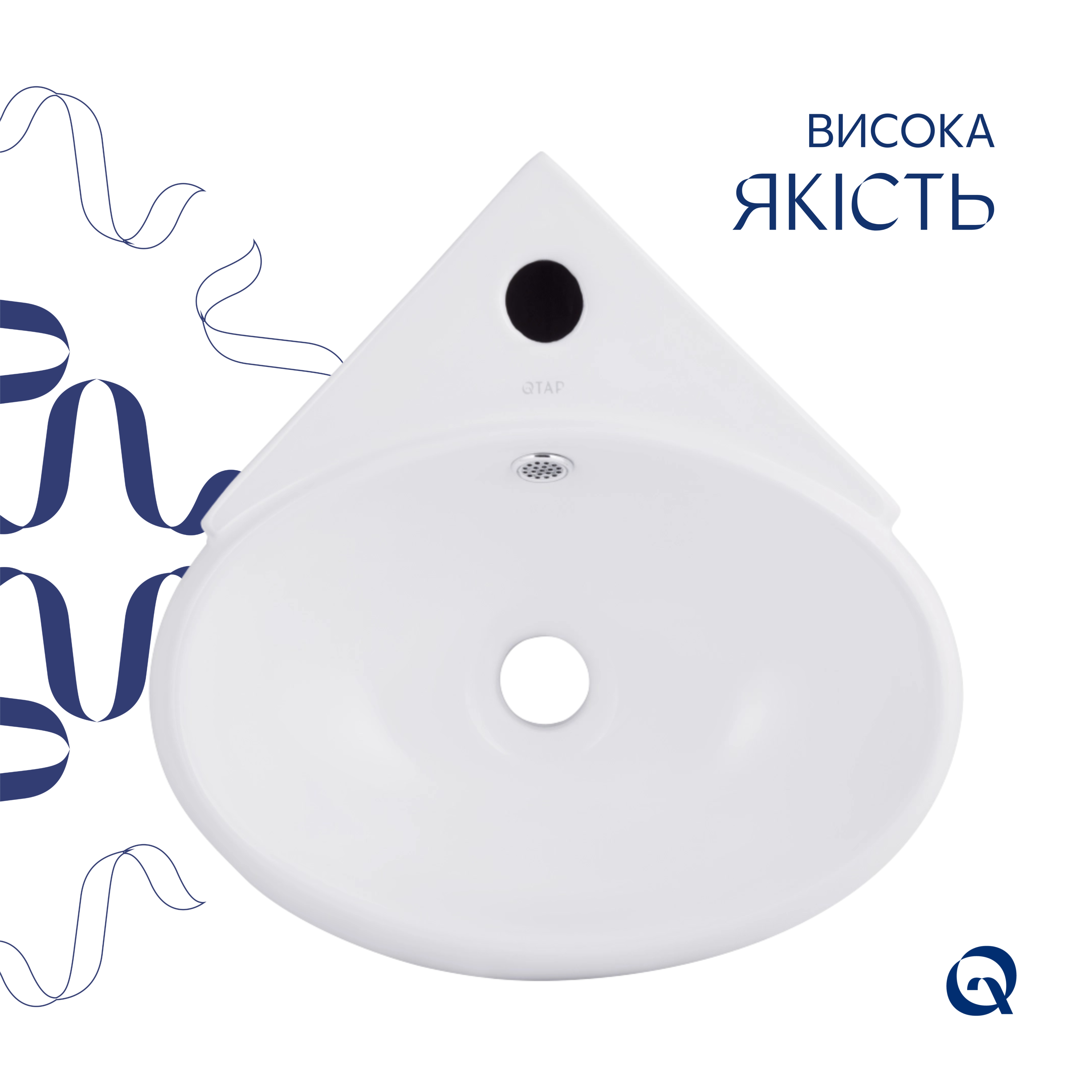 Раковина Qtap Leo 390x365x130 White QT11115010WN