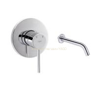 Комплект для умивальника Qtap Spring Chrome: Змішувач QTSPRCRM 0101 +  вилив QTVYT246CRM45930