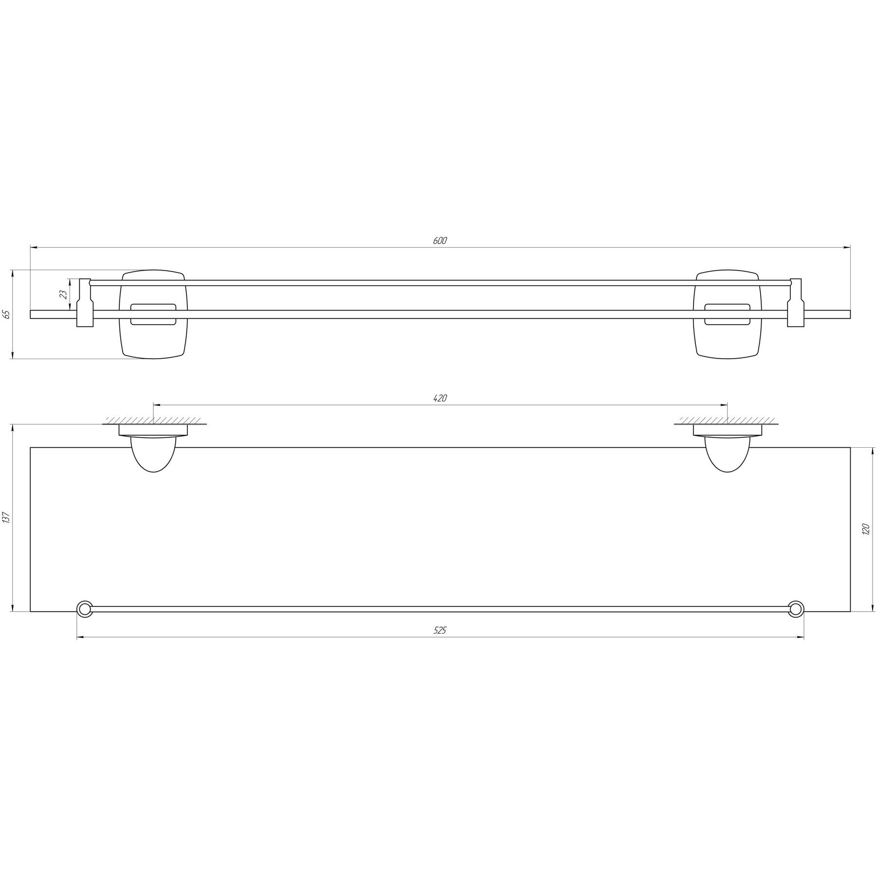 Полиця скляна Perfect Sanitary Appliances RM 1702