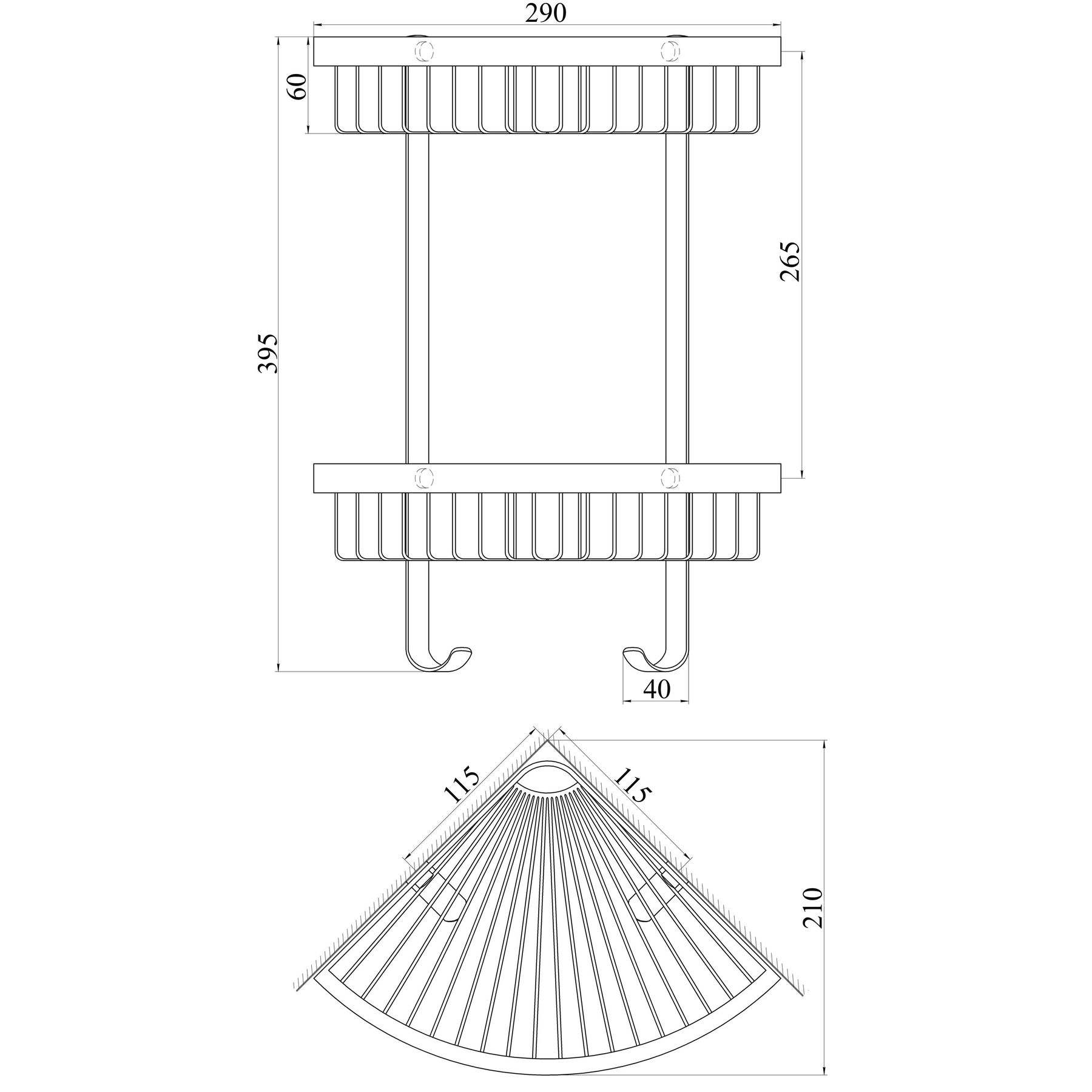 Поличка кутова TOPAZ 4115-2