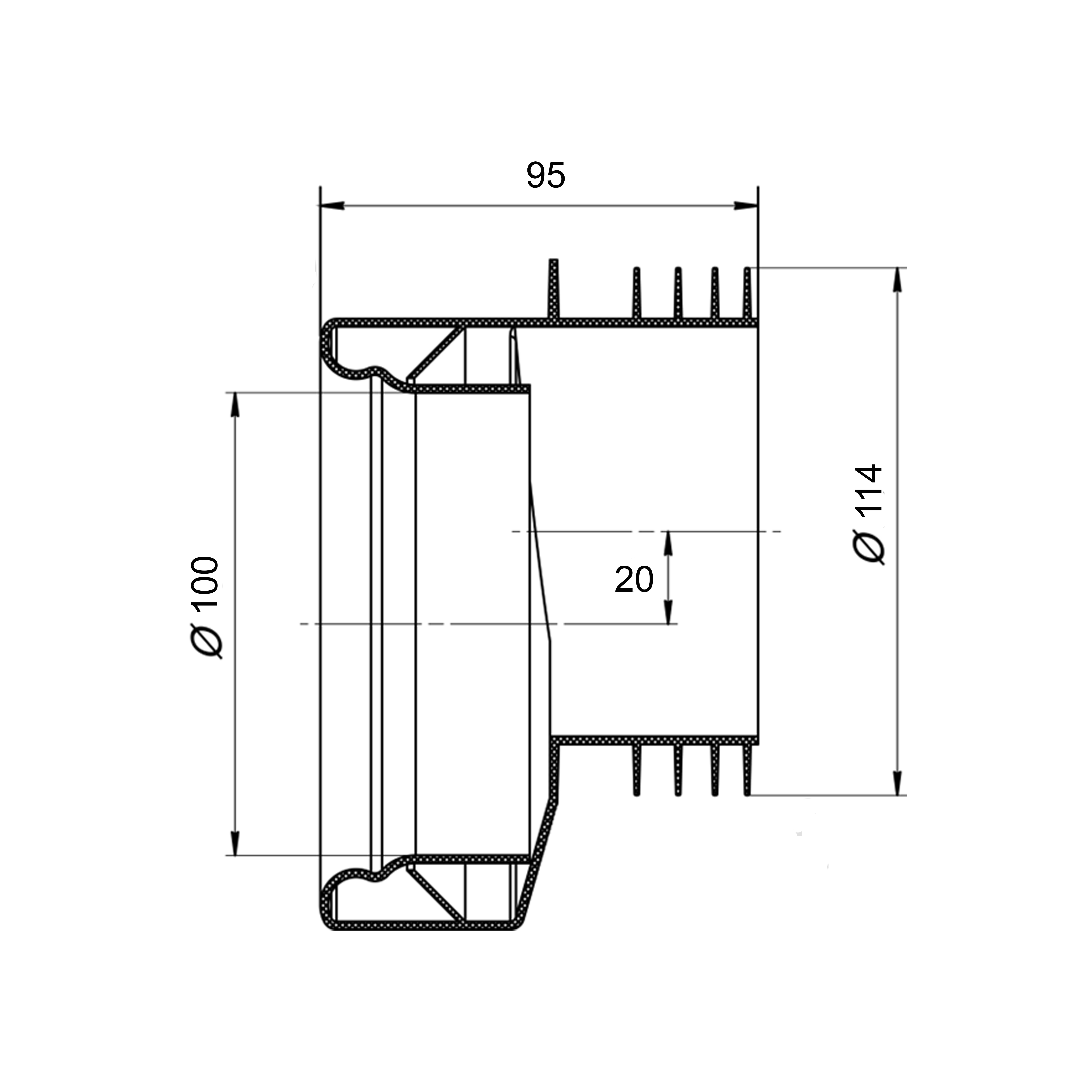 Манжета LG06 для унітазу ексцентрична 110 мм Lidz