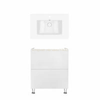Комплект Qtap тумба підлогова Tern 700х725х437 мм White + раковина урізна Albatross QT71TE44089