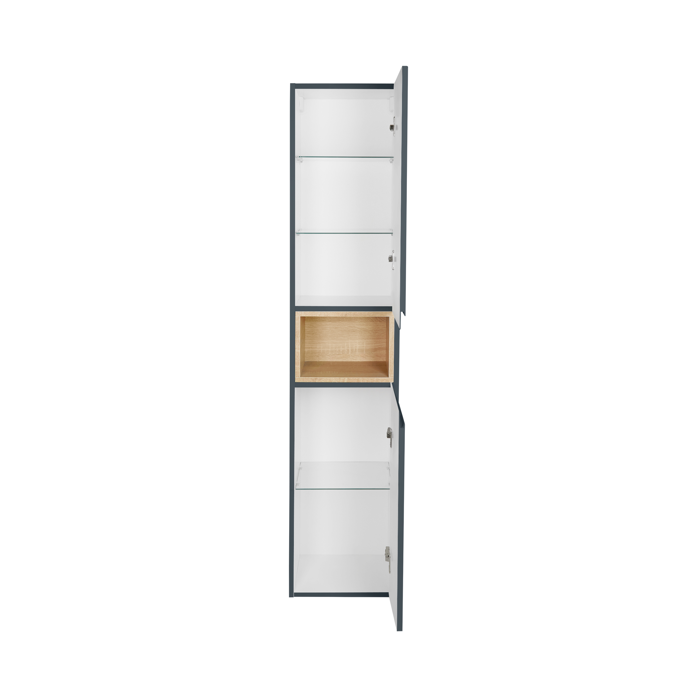 Пенал підвісний Qtap Robin N 350х1650х316 Graphite/Whitish oak QT1376PP16520RGWO