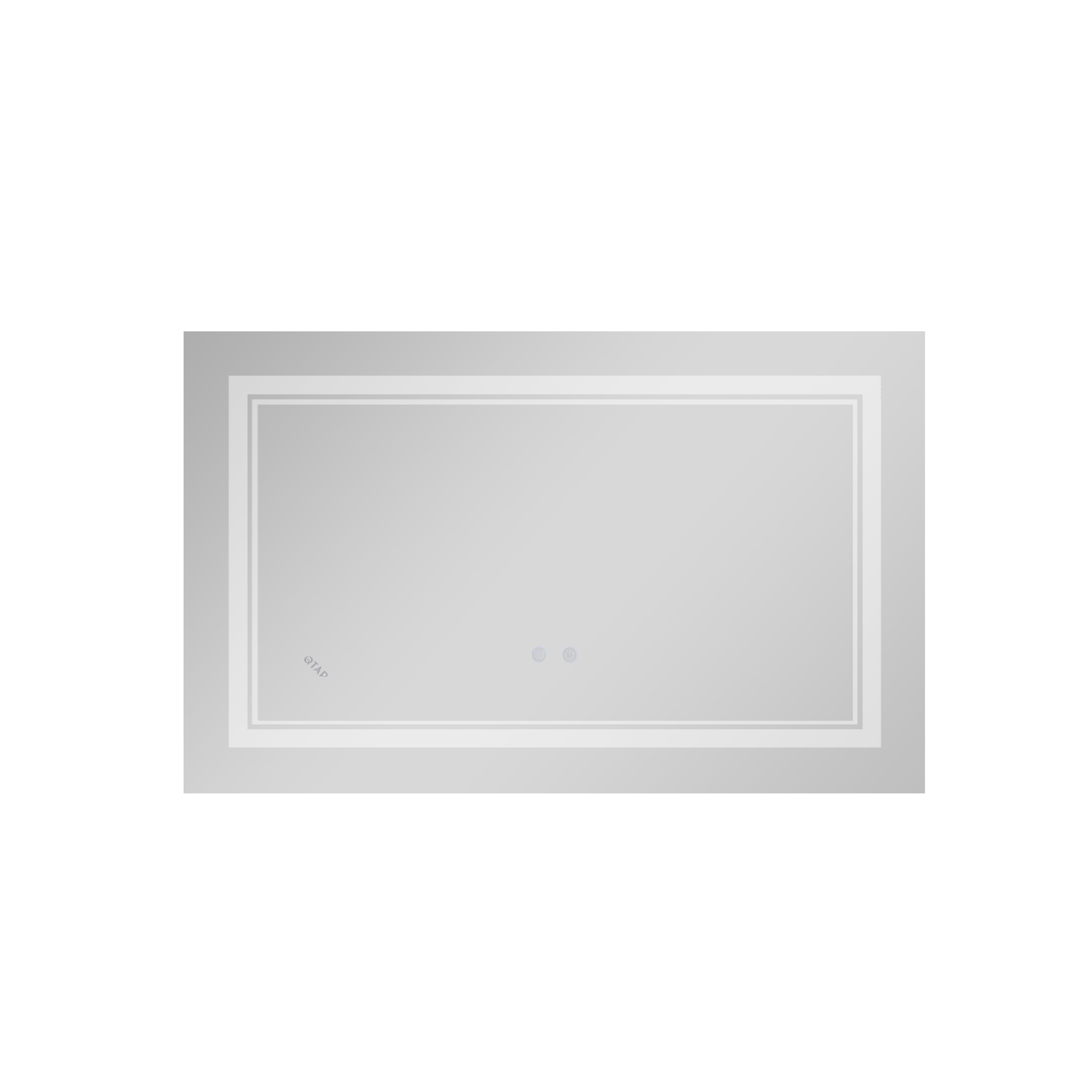 Дзеркало Qtap Cardinal (CA1) 700х500 з LED-підсвічуванням Touch, з антизапотіванням, з димером, рег. темп. кольору (3000-6500K) QT0478C5070