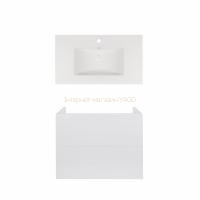 Комплект Qtap тумба підвісна Tern 800х580х437 мм White + раковина урізна Albatross New QT71TE44109