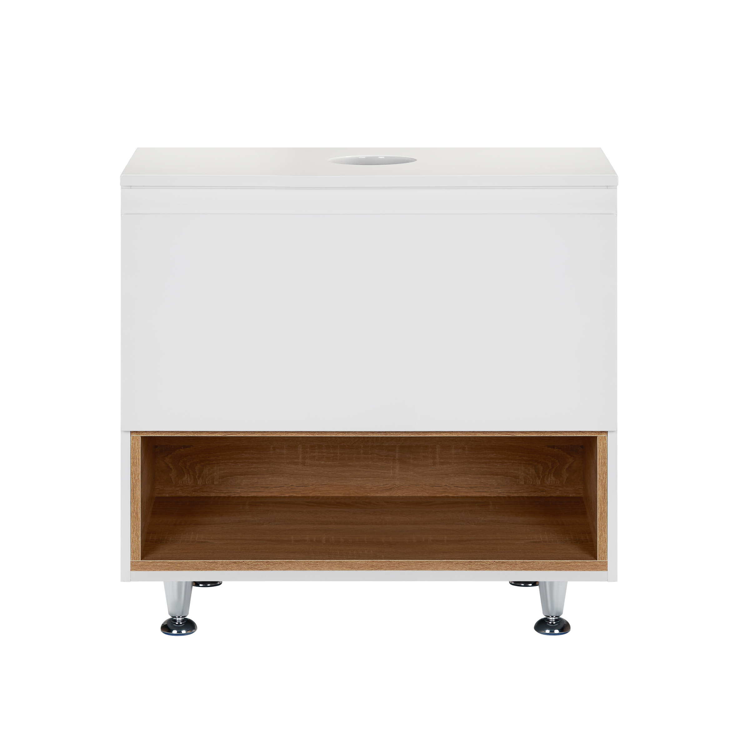 Тумба підлогова Qtap Robin 700х616х437 White/Whitish oak зі стільницею QT1380TNН7001WWO