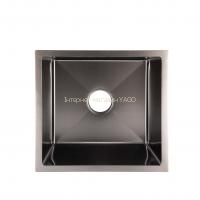 Мийка для кухні інтегрована Lidz Handmade H4745B (LDH4745BPVD43618) Brushed Black PVD 3,0/0,8 мм