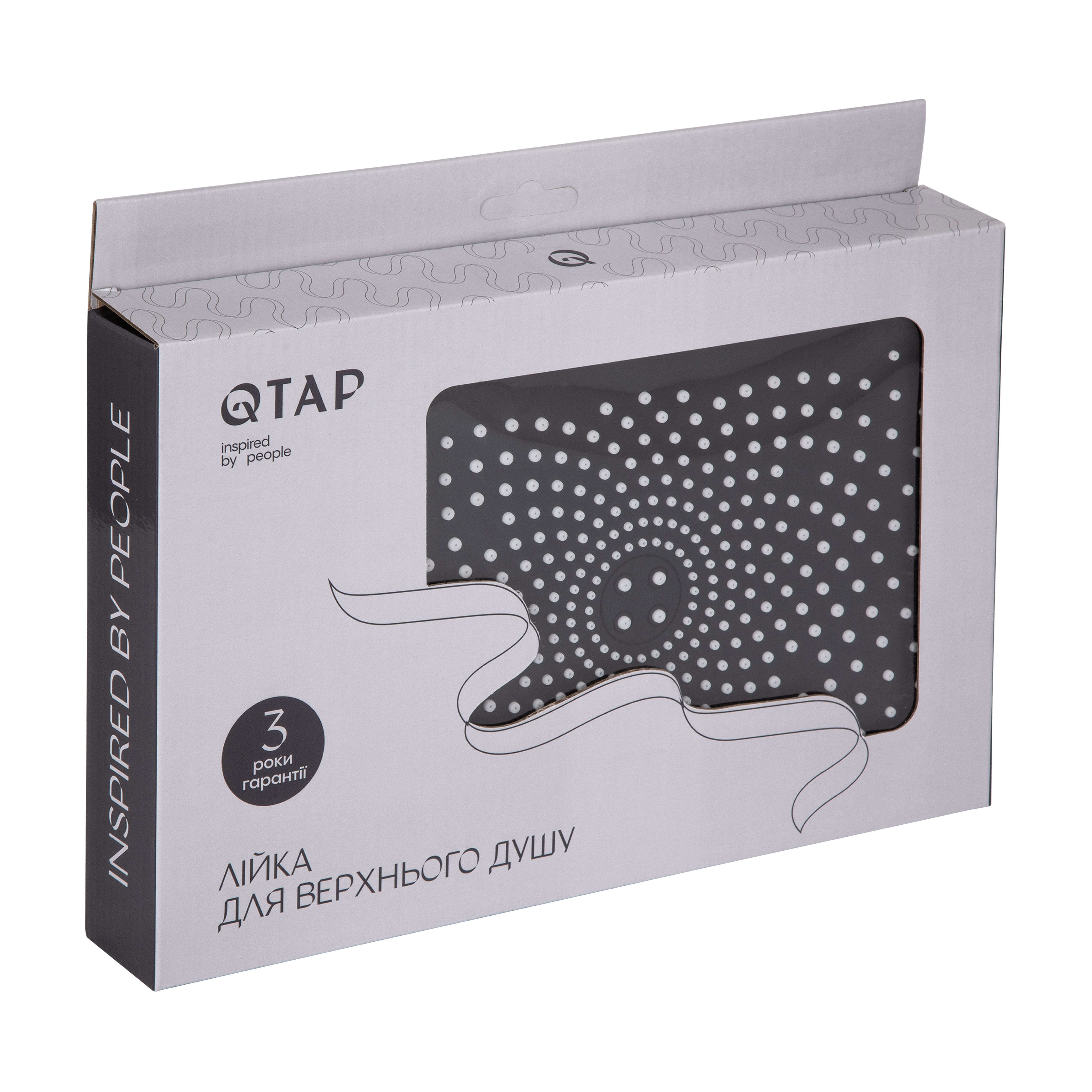 Лійка для верхнього душу Qtap Hlavova 260x180 мм прямокутна QTHLA107CRM45784 Chrome/Black