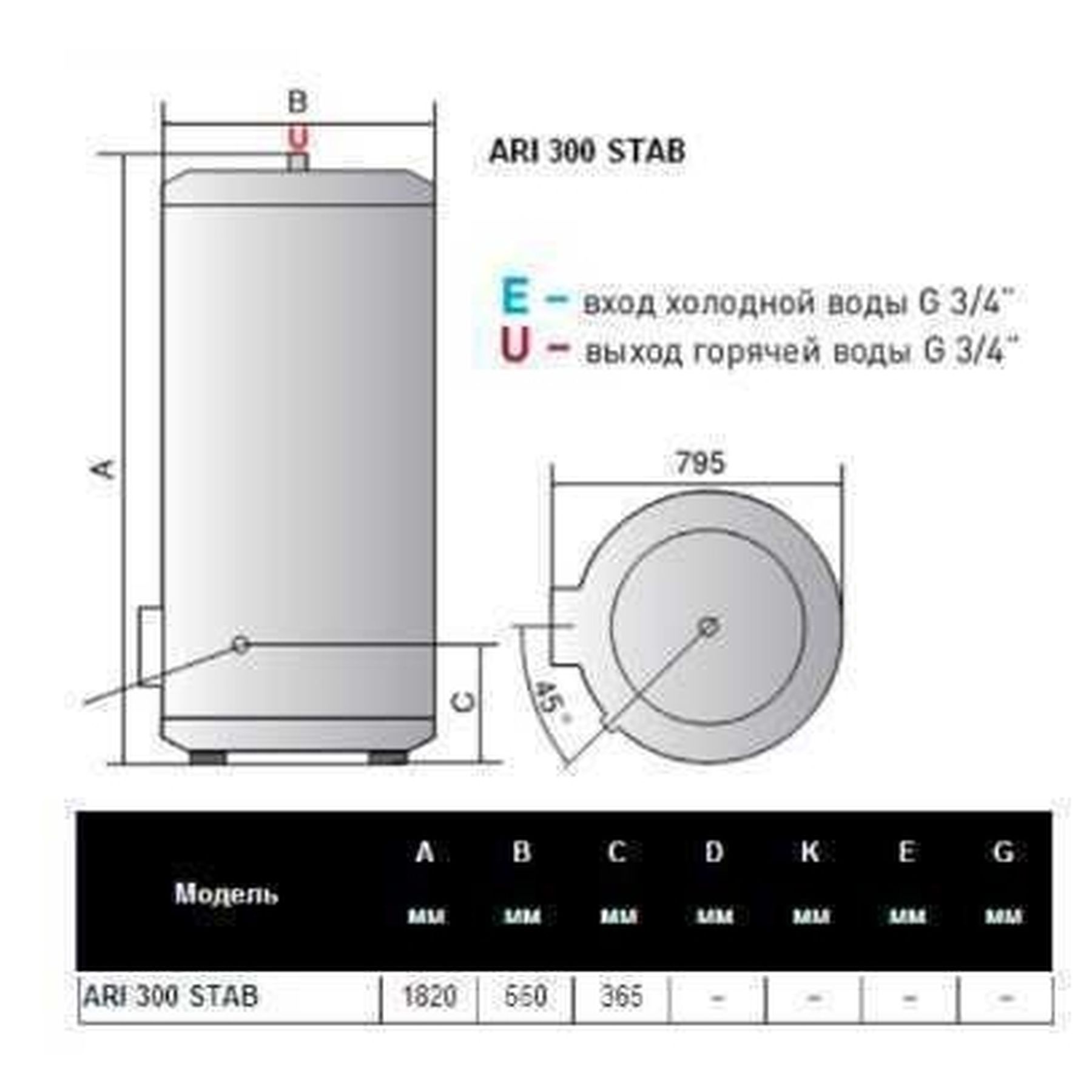 Водонагрівач ARISTON ARI STAB 300 570 THER MO EU в інтернет-магазині Yago
