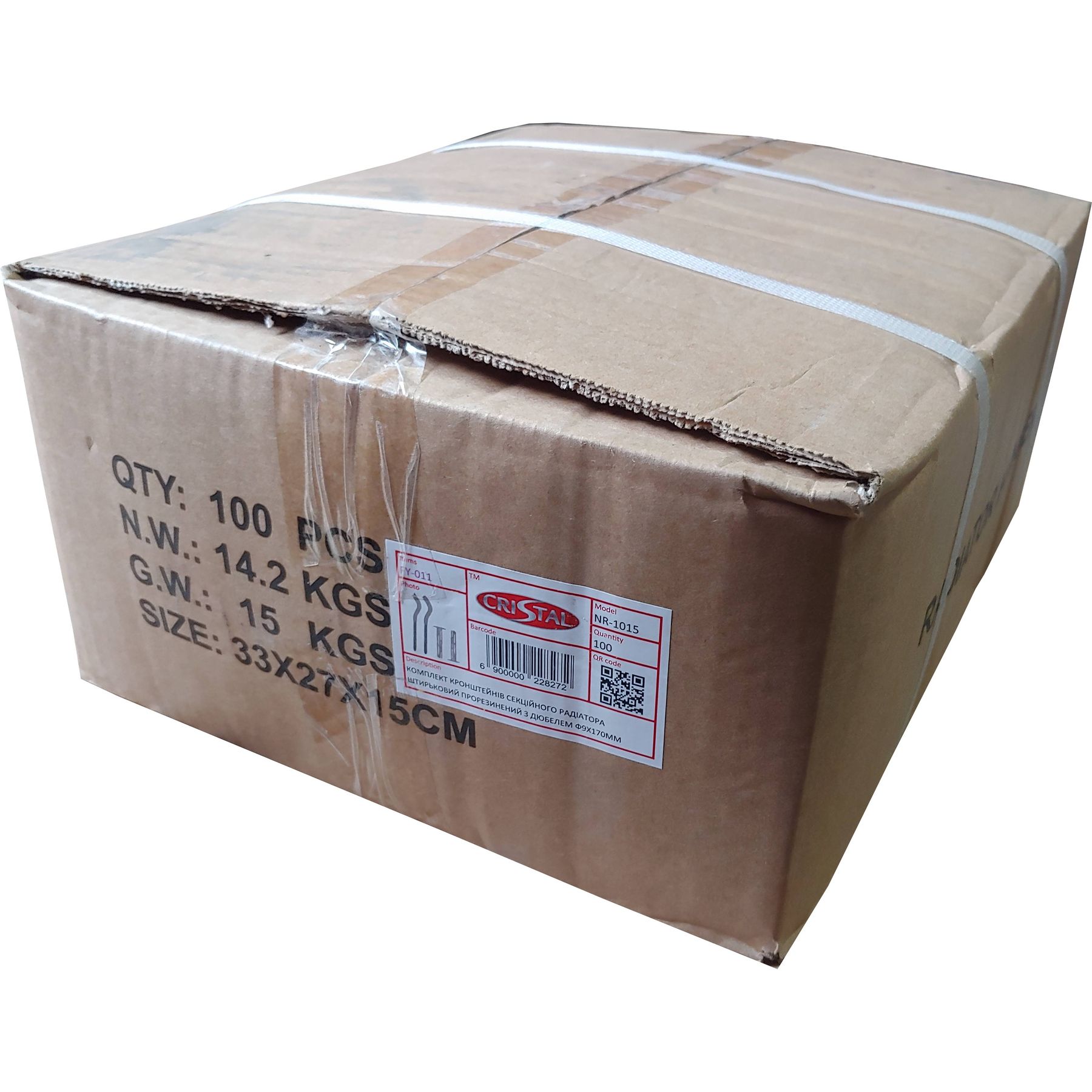 Комплект кронштейнів радіатора CRISTAL NS-1015 штирьковий прорезинений з дюбелем Ø9х170мм (пар.4од.) в інтернет-магазині Yago