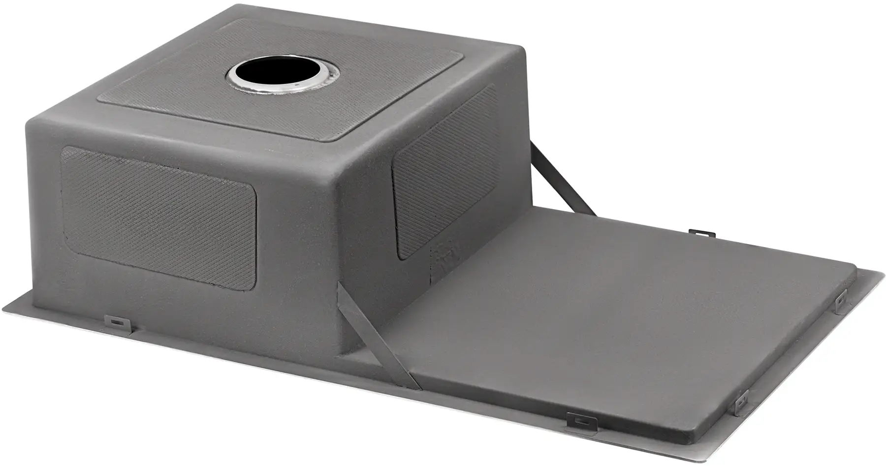 Мийка для кухні інтегрована Lidz Handmade H7844 Brushed Steel 3,0/0,8 мм