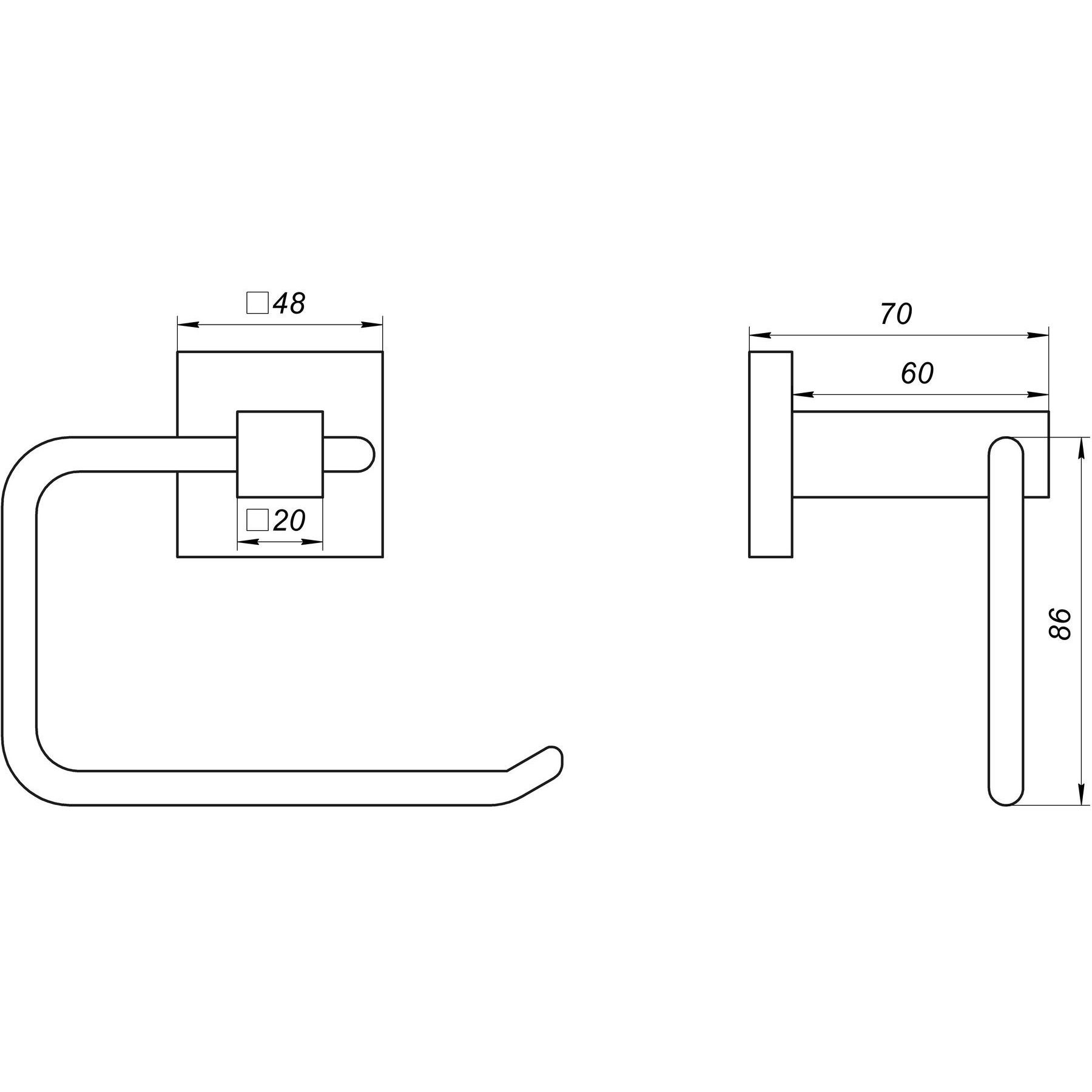 Тримач туалетного паперу Globus Lux SQ 9416  SUS304