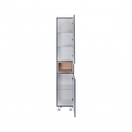 Пенал підлоговий Qtap Robin 350х1950х316 Graphite/Whitish oak QT1376PN1652RGWO