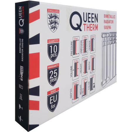 Радіатор біметалевий секційний QUEEN THERM 500/96 (кратно 10) в інтернет-магазині Yago