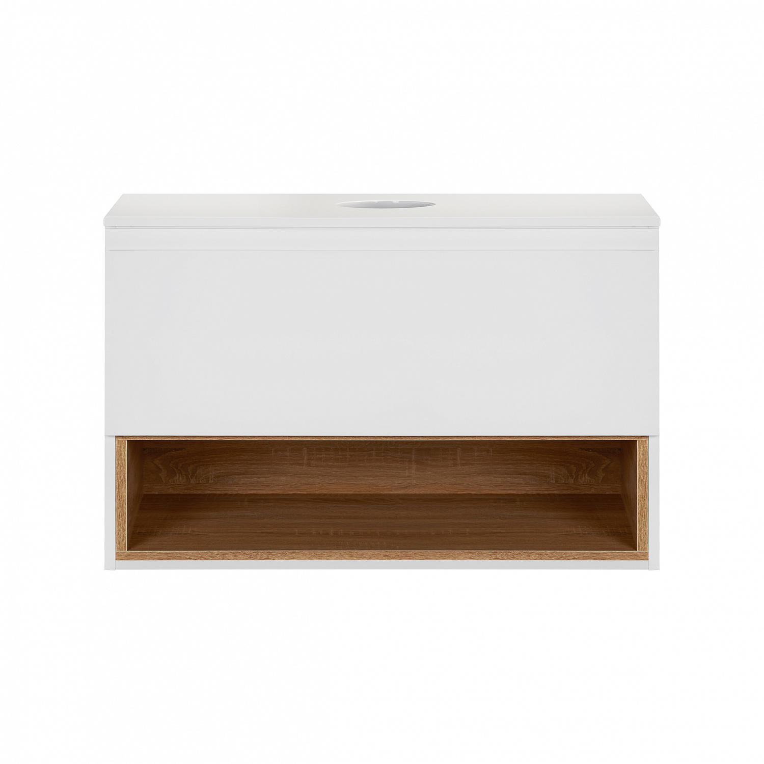 Тумба підвісна Qtap Robin 800х480х470 White/Whitish oak зі стільницею QT1379TPН8001WWO