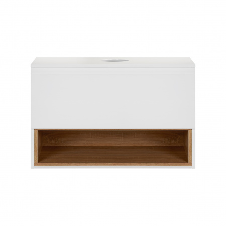 Тумба підвісна Qtap Robin 800х480х470 White/Whitish oak зі стільницею QT1379TPН8001WWO