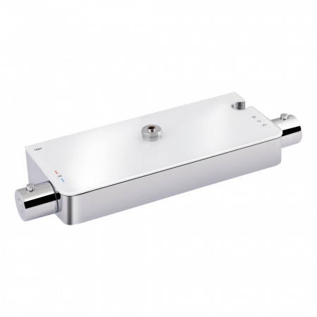 Душова система універсальна Qtap Sloup термостатична на два споживача з полицею QTSL57T105VOGC Chrome/White