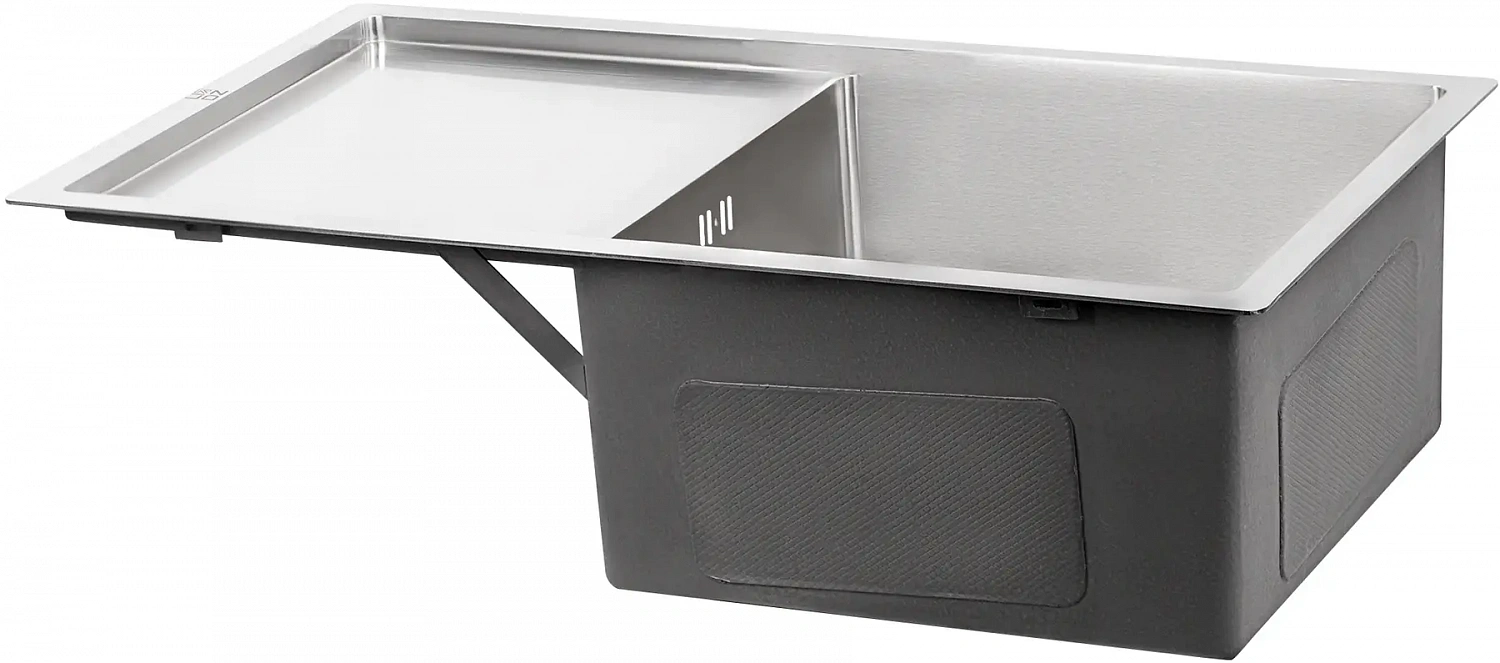 Мийка для кухні інтегрована Lidz Handmade H7850 Brushed Steel 3,0/0,8 мм