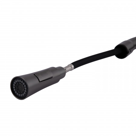 Змішувач для кухні Qtap Vlasta New з висувним виливом QTVLA344GMB45647 Gunmetal Black PVD