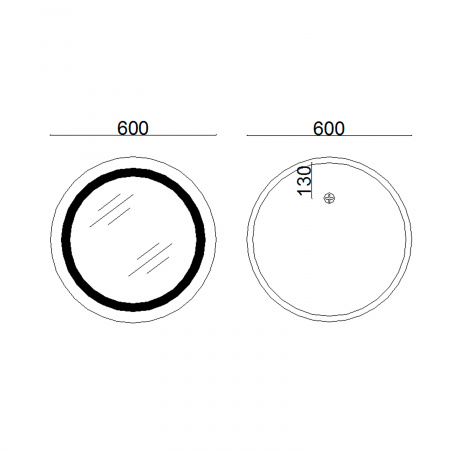 Дзеркало Lidz Aria R600 з LED-підсвічуванням Touch, з антизапотіванням, з димером, рег. яскравості LD78LR600