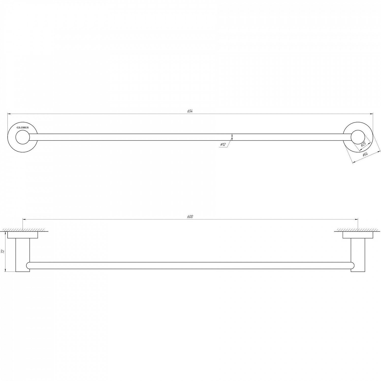 Тримач рушників Globus Lux SS 8402-60  SUS304
