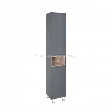 Пенал підлоговий Qtap Robin 350х1950х316 Graphite/Whitish oak QT1376PN1652RGWO