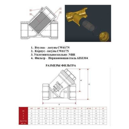 Фільтр грубого очищення  ITAP 1 1/2″ 192 в інтернет-магазині Yago