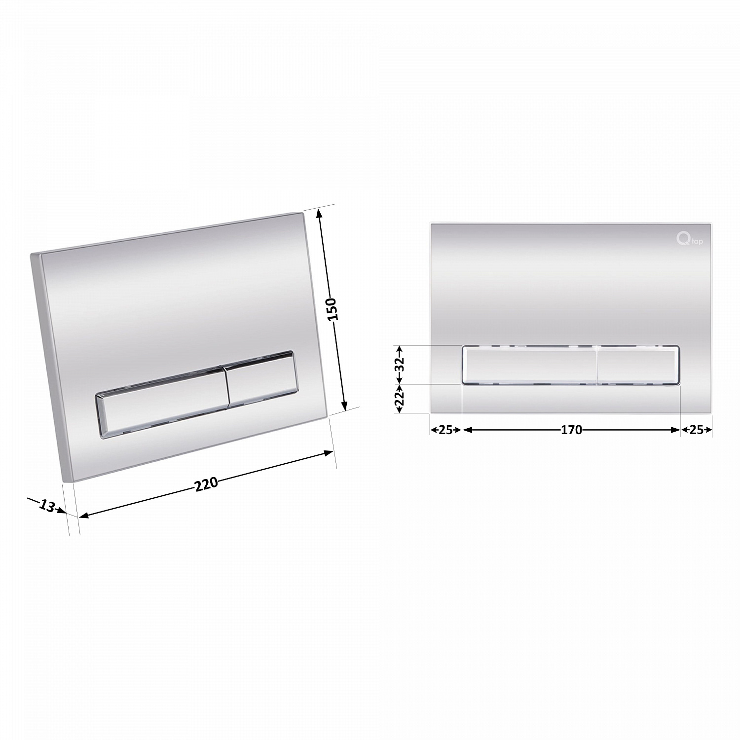 Панель змиву для унітаза Qtap Nest QT0111M08381CRM