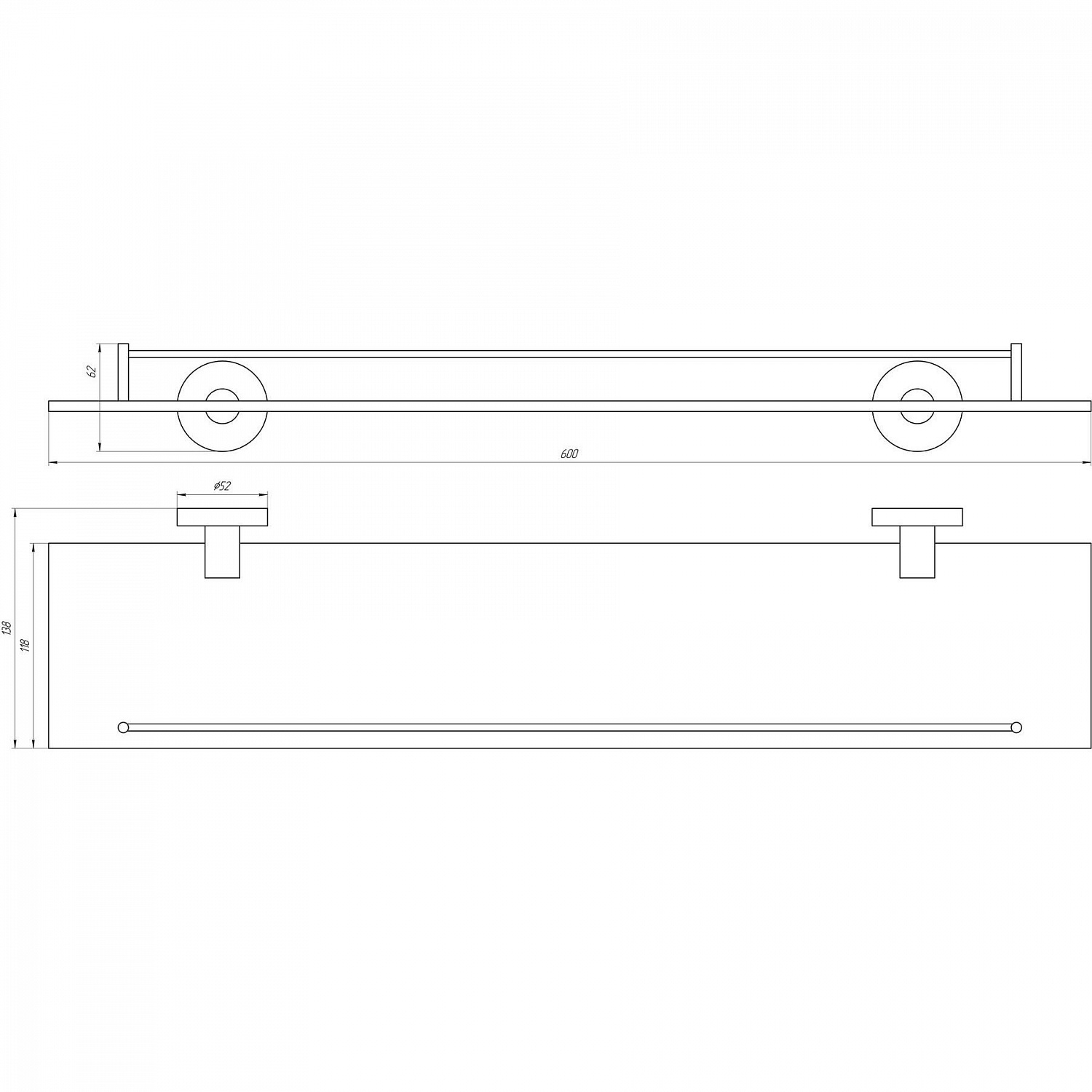 Полиця Globus Lux SS 8427 скло SUS304