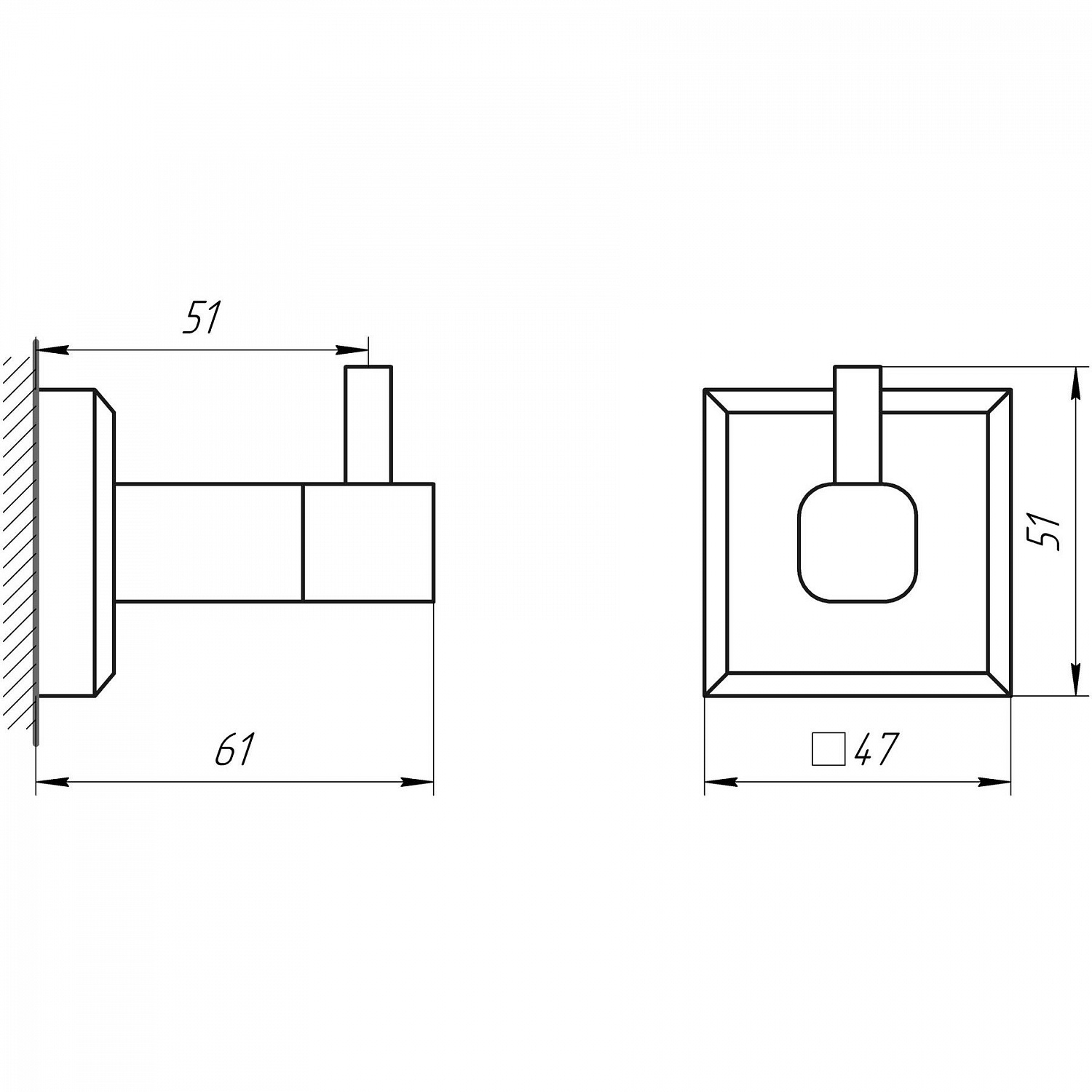 Гачок TOPAZ TKB 9915-BL чорний