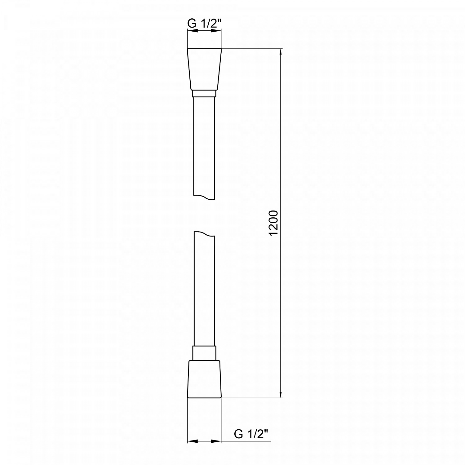 Шланг для ручного душу Qtap Hadice 1200 мм QT054BL43073 Black Matt
