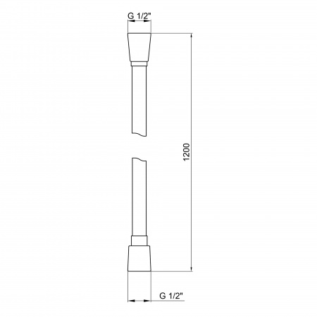 Шланг для ручного душу Qtap Hadice 1200 мм QT054BL43073 Black Matt