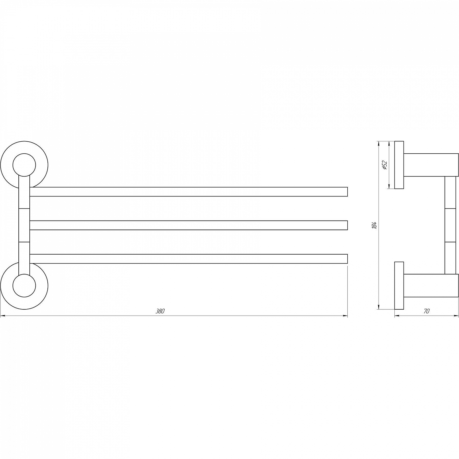 Тримач рушників Globus Lux SS 8431-3  SUS304