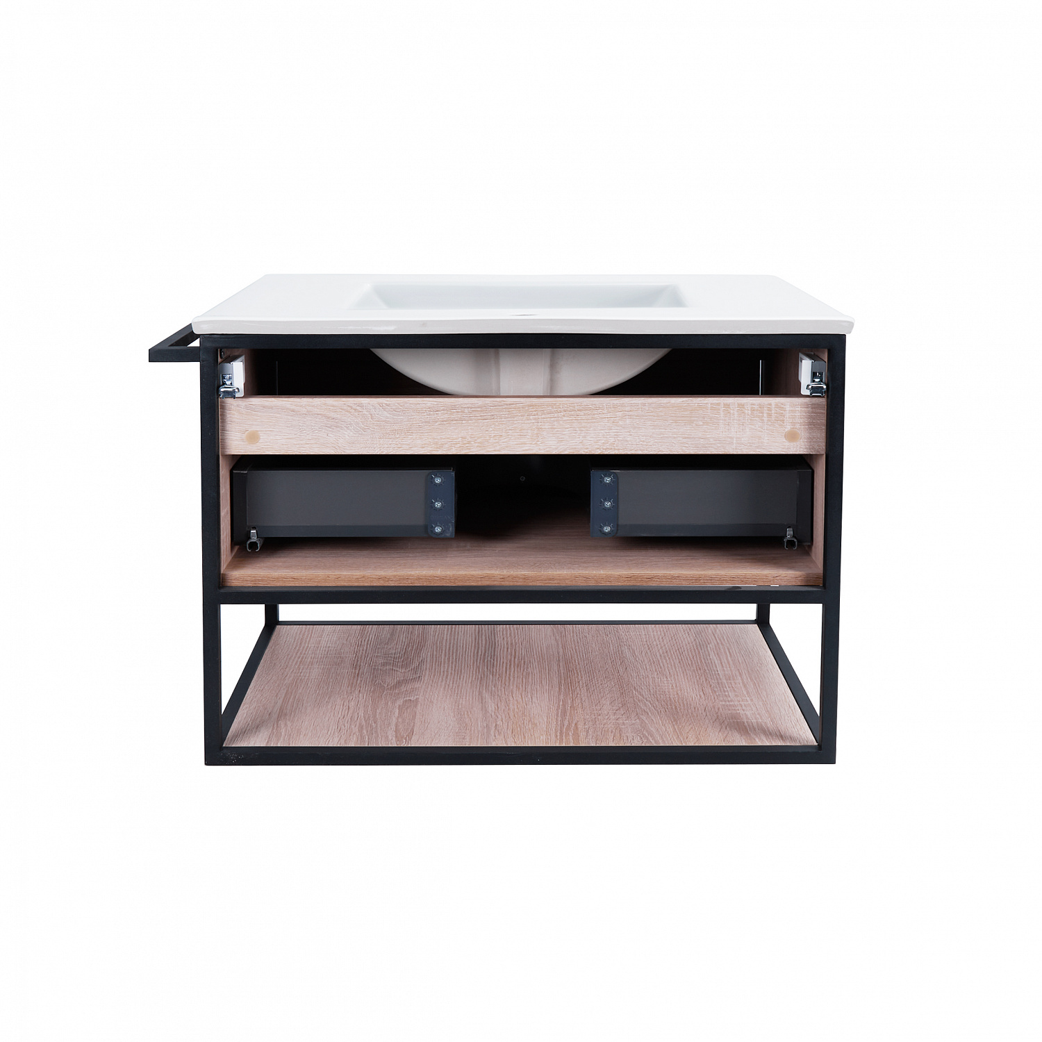Комплект Qtap Taurus 800х580х437 Whitish oak тумба підвісна + раковина урізна QT2472TPT803WO