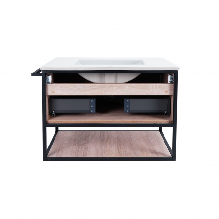 Комплект Qtap Taurus 800х580х437 Whitish oak тумба підвісна + раковина урізна QT2472TPT803WO
