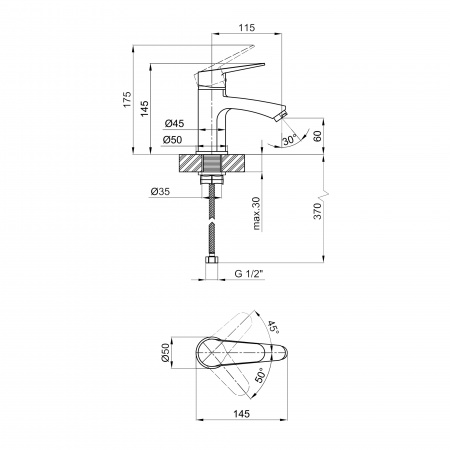 Змішувач для раковини Lidz Nicole 001F (k35) LDNIC001FCRM21880 Chrome