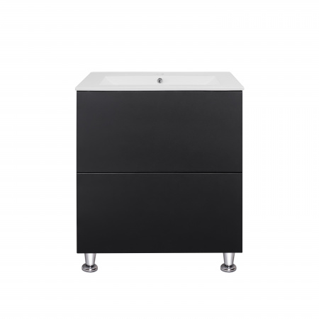 Комплект Qtap Tern 600х725х437 Matt black тумба підлогова + раковина урізна QT1771TNL6023060CMB