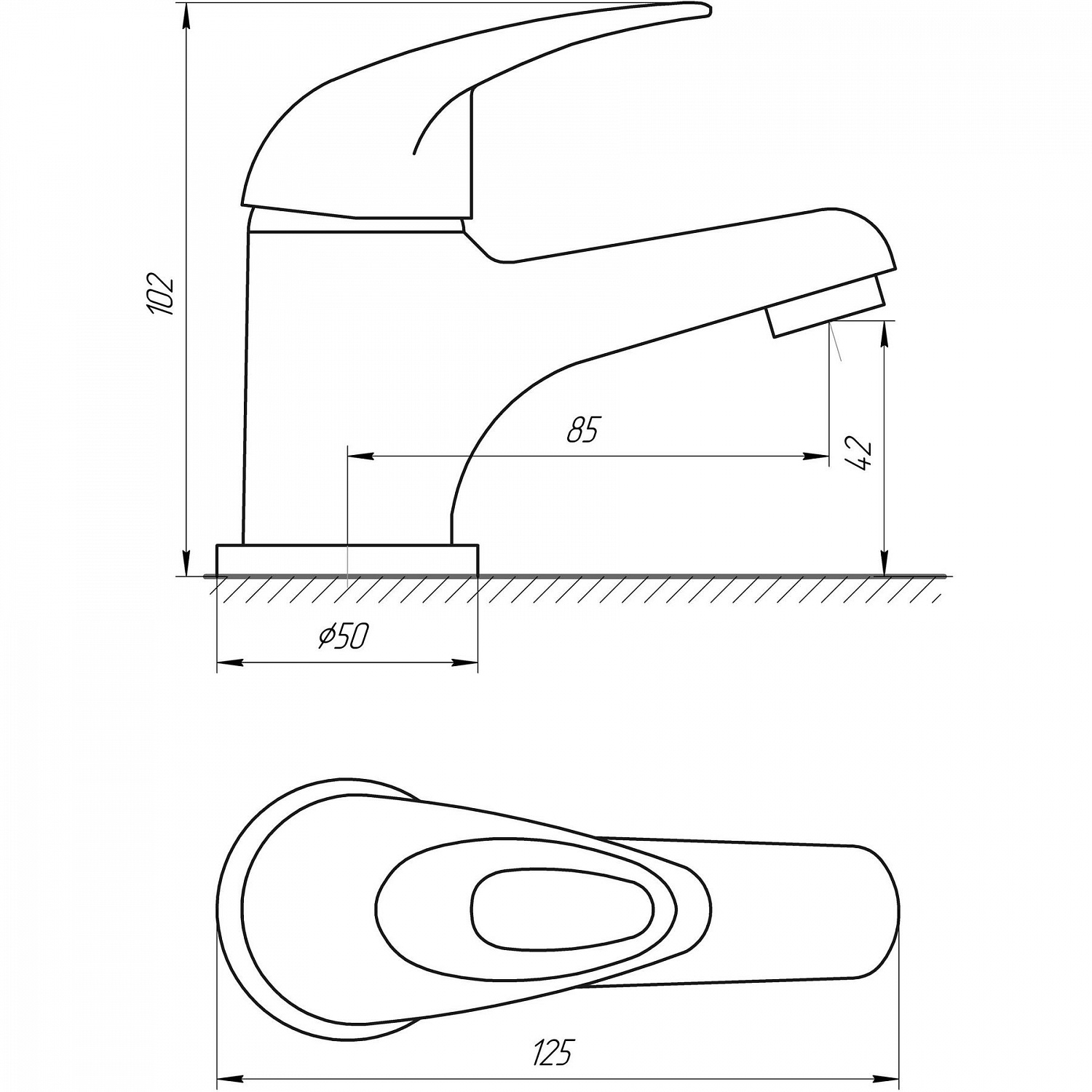 Змішувач для умивальника EcoMix ELIT EM-101
