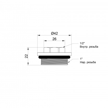 Футорка для колектора SD Plus 1"х1/2" ВЗ SD35415
