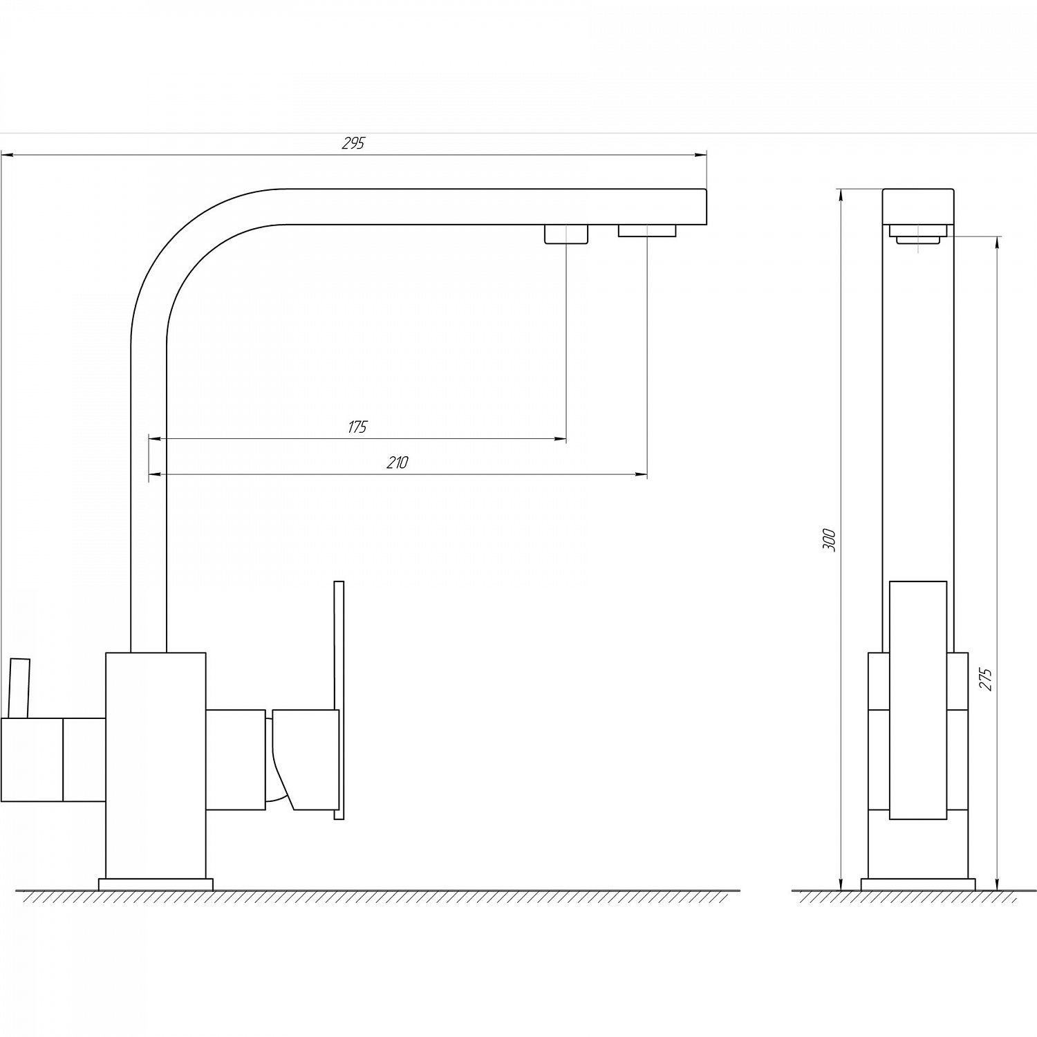 Змішувач для кухні під осмос Globus Lux LAZER GLLR-0111-11-GRAPHITE