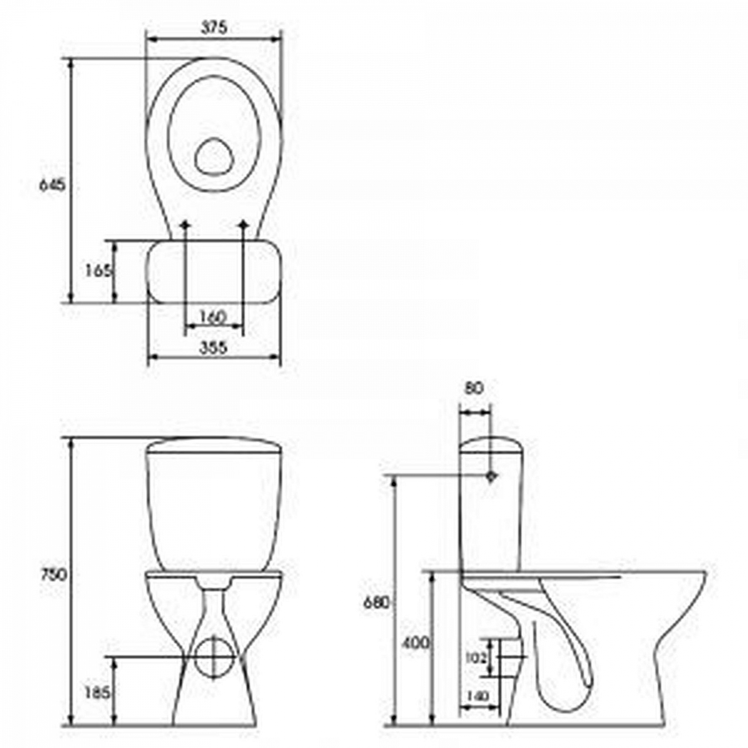Компакт Cersanit 653 TAPIA 010 3/6 з кришкою поліпропілен