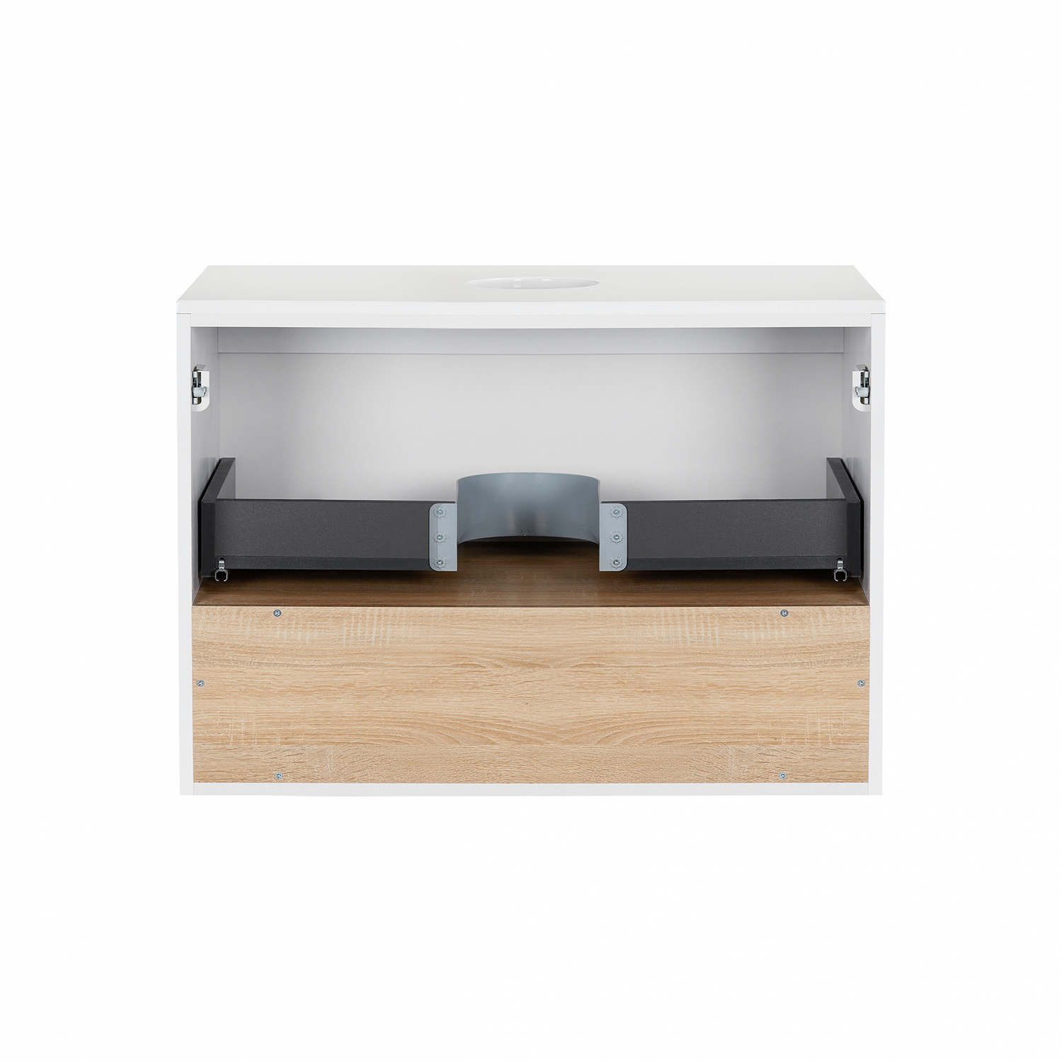 Тумба підвісна Qtap Robin 600х476х470 White/Whitish oak зі стільницею QT1379TPН6001WWO
