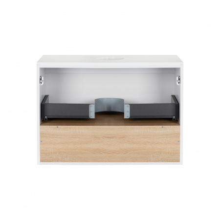 Тумба підвісна Qtap Robin 600х476х470 White/Whitish oak зі стільницею QT1379TPН6001WWO