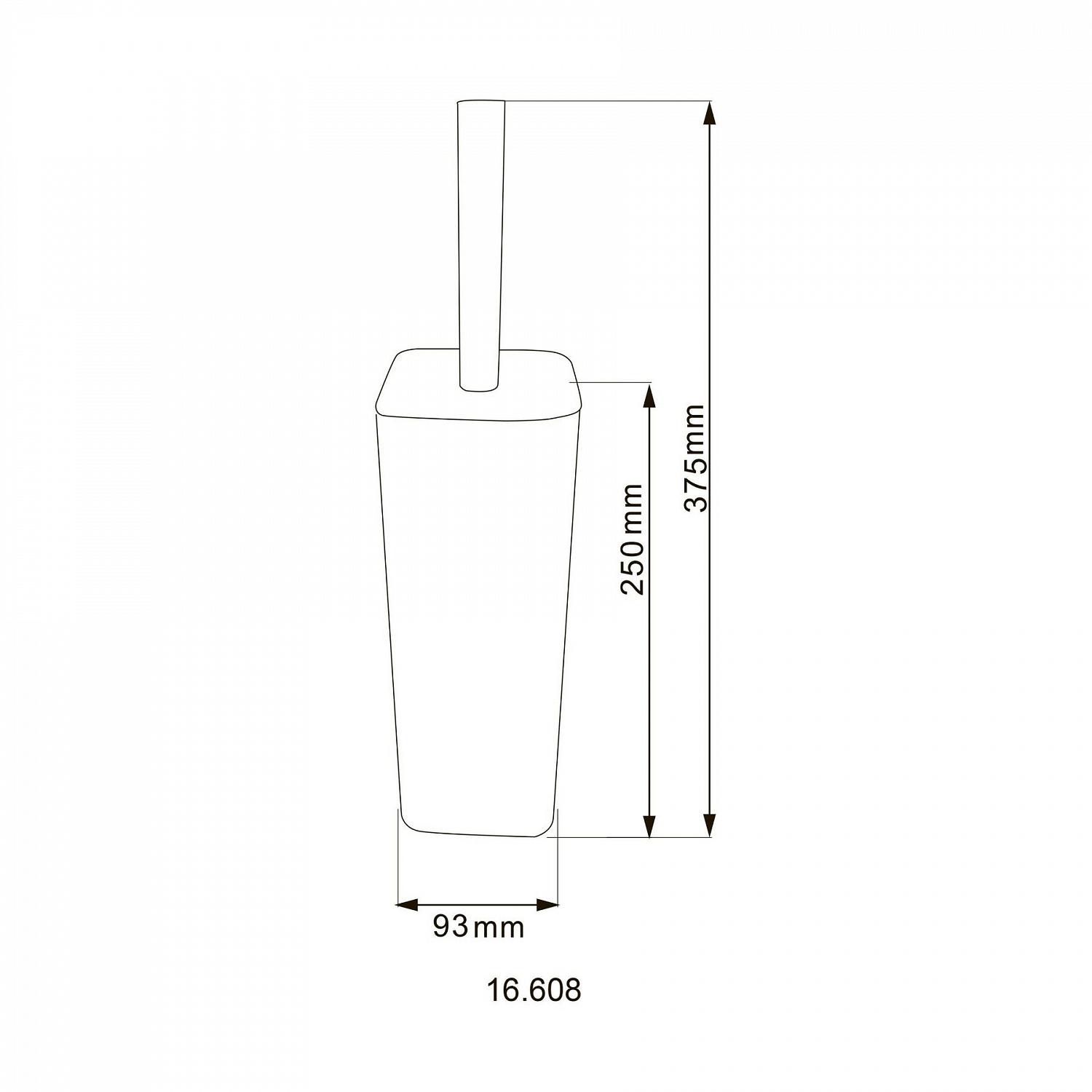 Йоржик підлоговий HOTEC 16.608 Квадратний Stainless Steel (L93xW93x(250-370) mm)