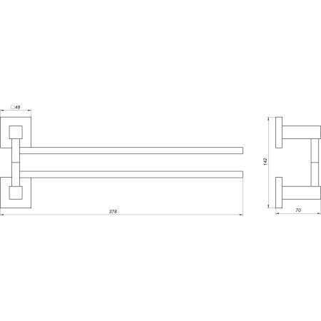 Тримач рушників Globus Lux SQ 9431-2  SUS304