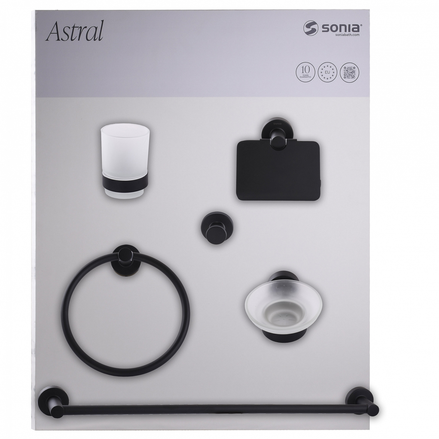 Набір аксесуарів для ванної  SONIA ASTRAL KIT BLACK ( 6 предметів) 185214