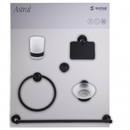 Набір аксесуарів для ванної  SONIA ASTRAL KIT BLACK ( 6 предметів) 185214