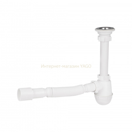 Сифон для раковини Lidz (WHI) LU06 колбовий (вихід 50 мм)