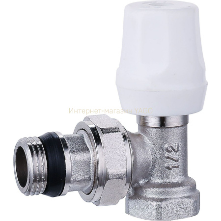 Кран радіаторний кутовий Q PROFESSIONAL  1/2″ NV-QP5005 вентильний з ущільнювачем в інтернет-магазині Yago