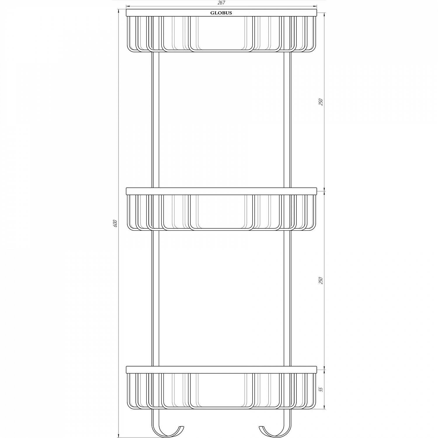 Поличка кутова Globus Lux SS 8477